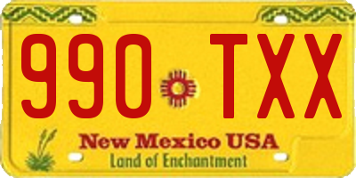 NM license plate 990TXX