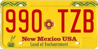 NM license plate 990TZB