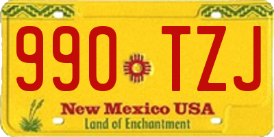 NM license plate 990TZJ