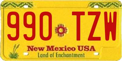 NM license plate 990TZW