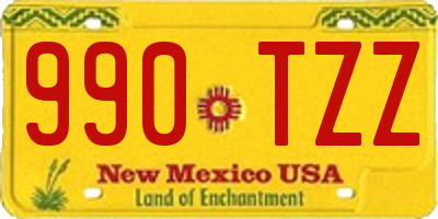 NM license plate 990TZZ