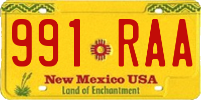 NM license plate 991RAA