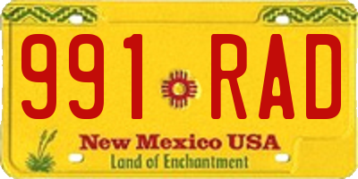 NM license plate 991RAD