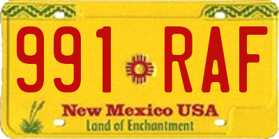 NM license plate 991RAF