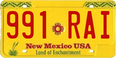 NM license plate 991RAI