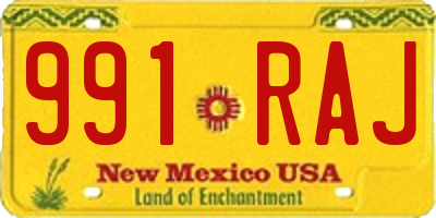 NM license plate 991RAJ