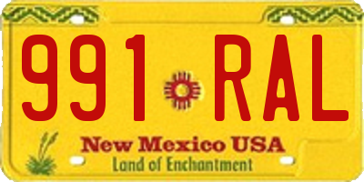 NM license plate 991RAL