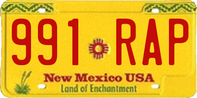 NM license plate 991RAP