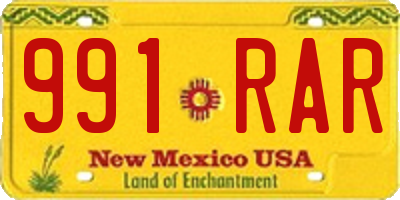 NM license plate 991RAR