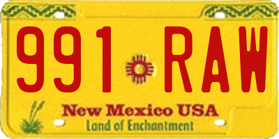 NM license plate 991RAW