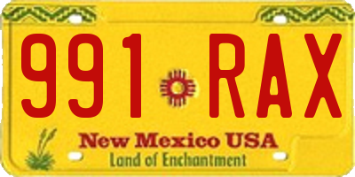 NM license plate 991RAX