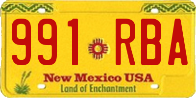 NM license plate 991RBA
