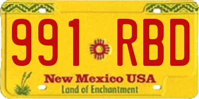 NM license plate 991RBD