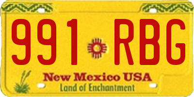 NM license plate 991RBG