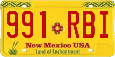 NM license plate 991RBI