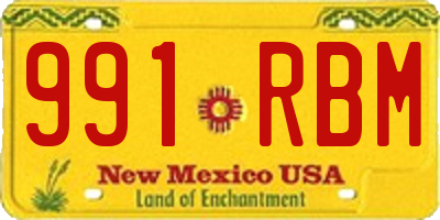 NM license plate 991RBM