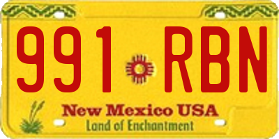 NM license plate 991RBN