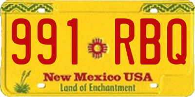 NM license plate 991RBQ