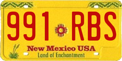 NM license plate 991RBS