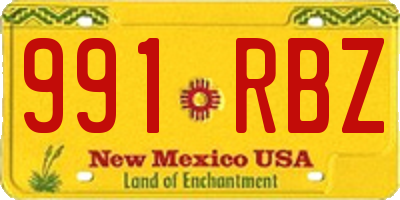 NM license plate 991RBZ