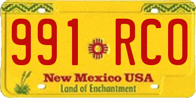 NM license plate 991RCO