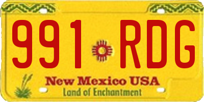 NM license plate 991RDG