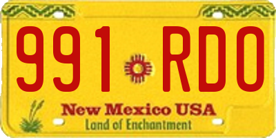 NM license plate 991RDO