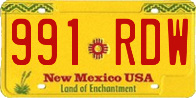 NM license plate 991RDW