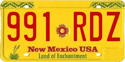 NM license plate 991RDZ