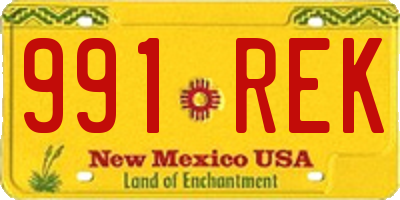 NM license plate 991REK