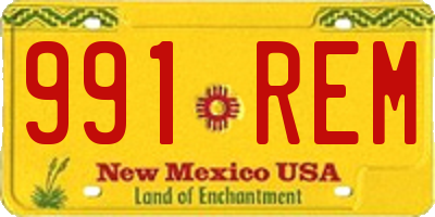 NM license plate 991REM