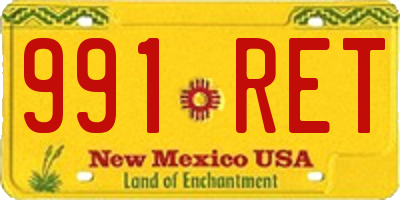 NM license plate 991RET