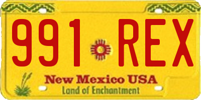 NM license plate 991REX