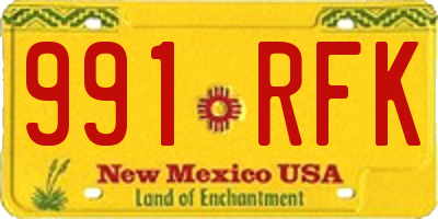 NM license plate 991RFK