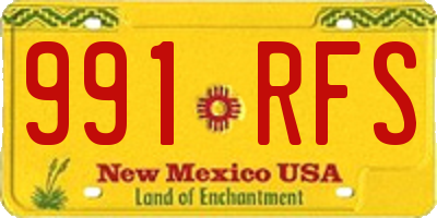 NM license plate 991RFS