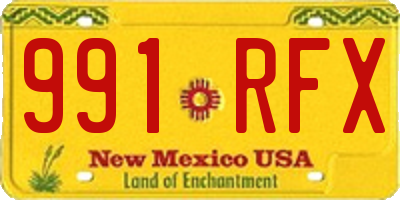 NM license plate 991RFX