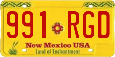 NM license plate 991RGD