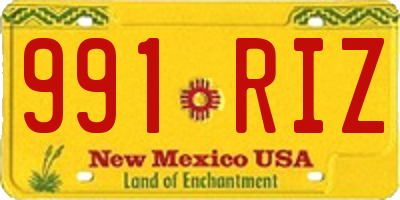NM license plate 991RIZ