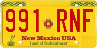 NM license plate 991RNF