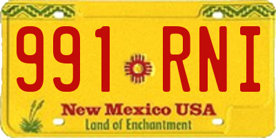 NM license plate 991RNI