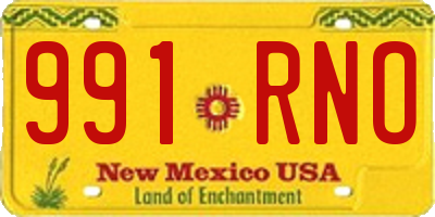 NM license plate 991RNO