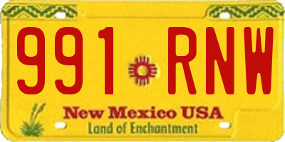 NM license plate 991RNW