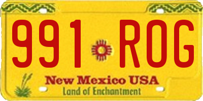 NM license plate 991ROG