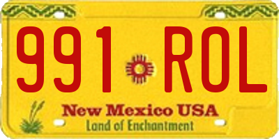 NM license plate 991ROL