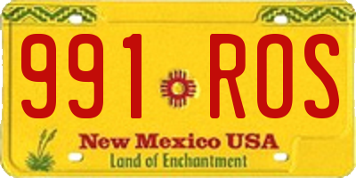 NM license plate 991ROS