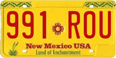 NM license plate 991ROU