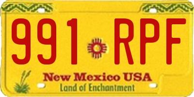 NM license plate 991RPF
