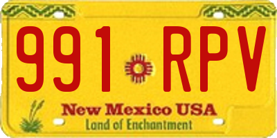 NM license plate 991RPV