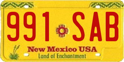 NM license plate 991SAB