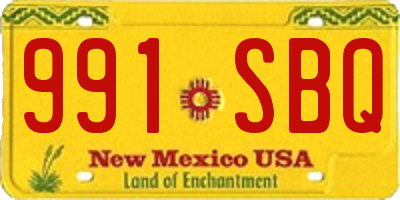 NM license plate 991SBQ